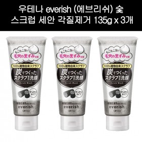 [우테나]우테나 everish (에브리쉬) 숯 스크럽 세안 폼클렌징 각질제거 135g x 3개