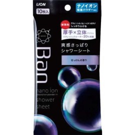 [라이온]BAN 나노이온 샤워시트 비누향 (10장)
