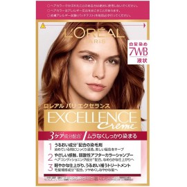 [로레알]헤어 염색약 7WB 따뜻한 계열 밝은 밤색 색상 (1세트)