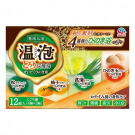 [아스제약]온포 토로리 탄산탕 카미츠 히노끼향 4종 (45g x 12정)