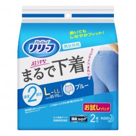 [카오]릴리프 팬츠 타입 초얇은형 마치 속옷 L~LL사이즈 블루 (2장)