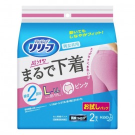 [카오]릴리프 팬츠 타입 초얇은형 마치 속옷 L~LL사이즈 핑크 (2장)