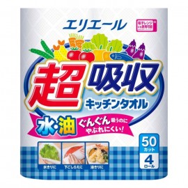 [다이오제지]에리에르 슈퍼 흡수 주방 수건 (50장 x 4개)