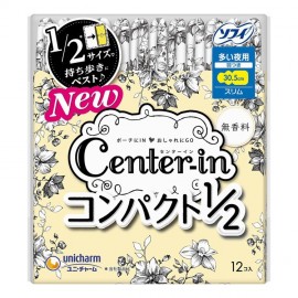 [유니참]센터 인 컴팩트 1/2 무향료 많은 밤용 (12장)