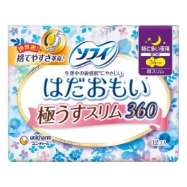 [유니참]소피 하다오모이 슬림 양이 많은 날 나이트용 날개형 (12장)