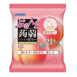 [오리히로]짜먹는 곤약젤리 파우치 복숭아 (6개)