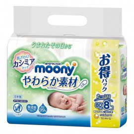 [유니참]무니 엉덩이 닦아 부드러운 소재 리필용 (80장 x 8)